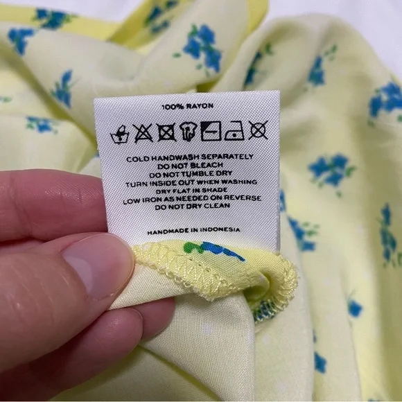 Faithfull the Brand Bette Midi Dress in Lemon Luda Floral Size 8 / Large - Picture 12 of 15